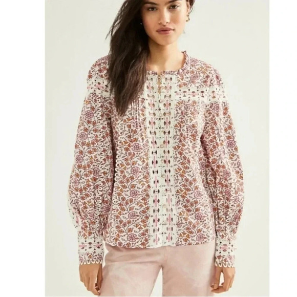 Anthropologie Rahi Floral Brayden Lace Blouse size small - Picture 1 of 4